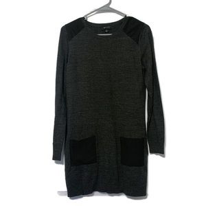 AB Studio Grey Knit Sweater Vest With Pockets